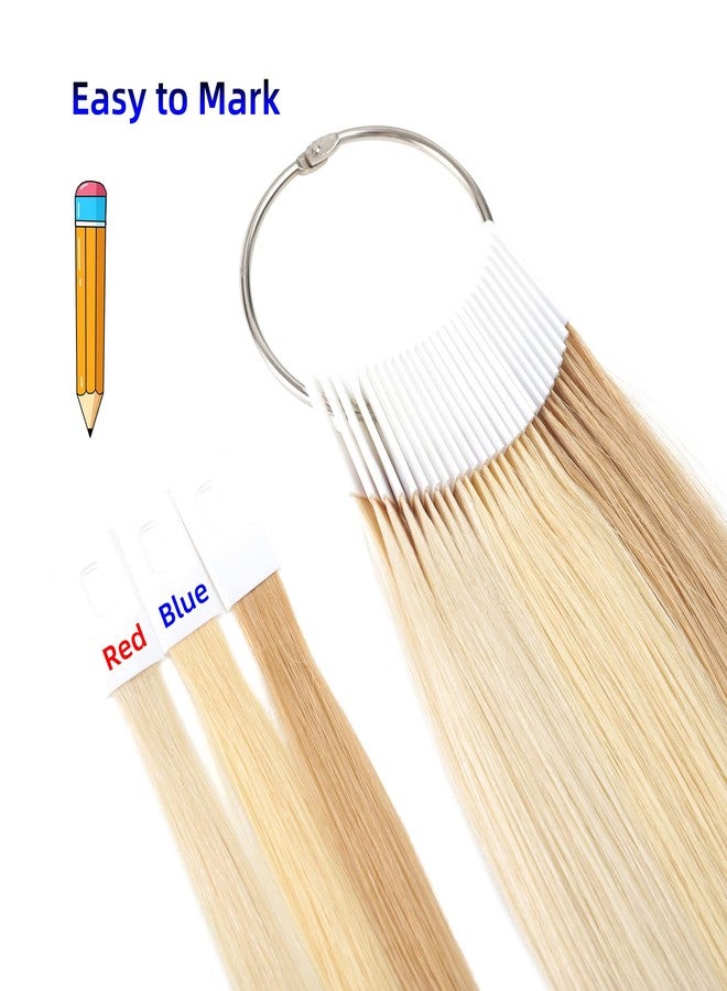 REDMENCO Human Hair Swatches 3 Natural Levels for Salon Testing Color Sample 30 Piece 8 Inch, Lightest Blonde/Light Blonde/Light Brown, 1 Free Black Swatches - Image 3